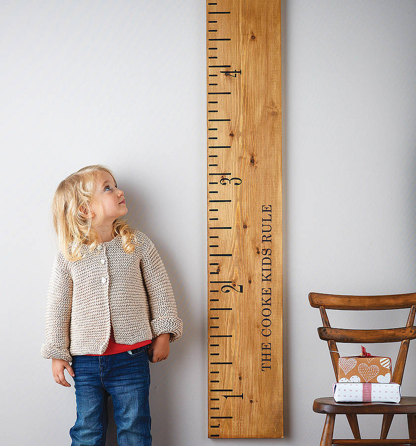 Large Wooden Ruler Height Chart