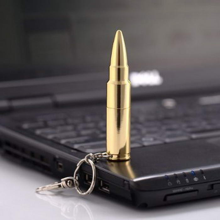 Shining Golden Bullet USB Flash Drive
