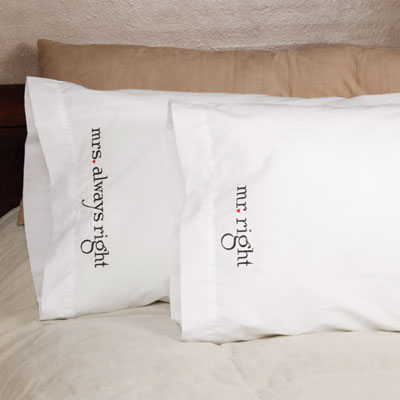 Mr. and Mrs. Right Pillowcases