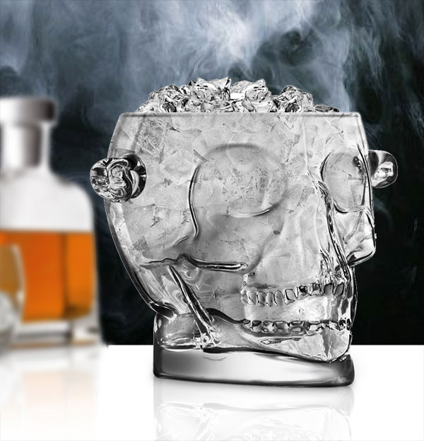 Brainfreeze Glass Skull Ice Bucket