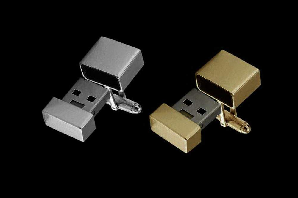 Gold USB Flash Drive Cufflinks