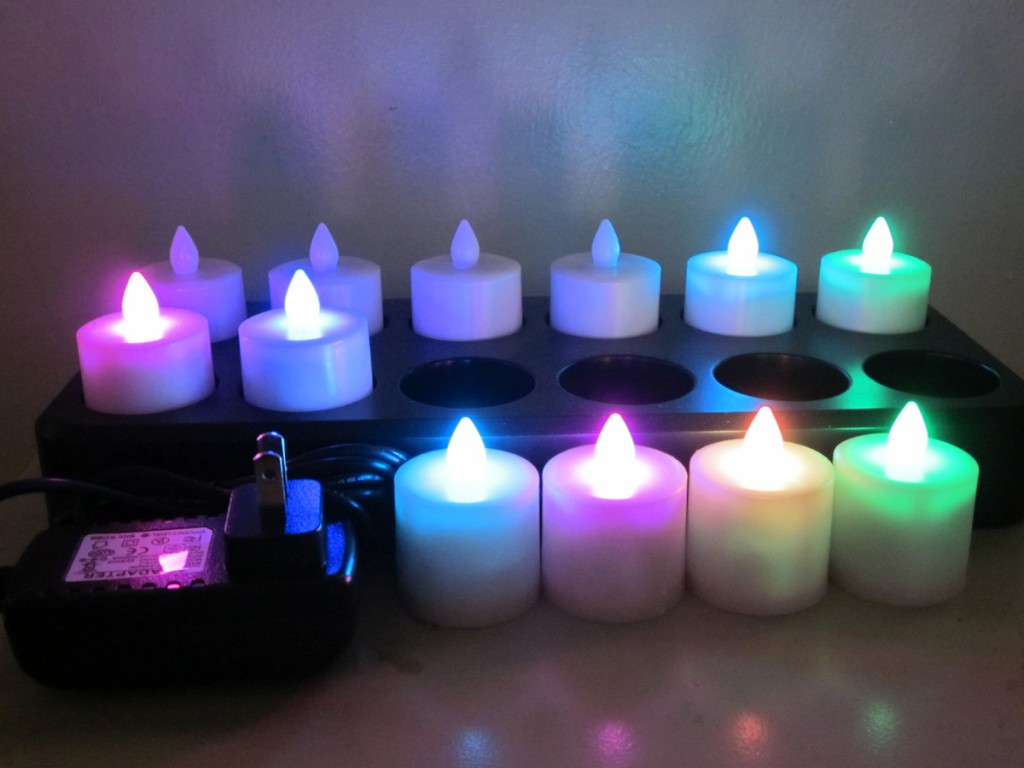 Multicolor LED Rechargeable Tea Light Candles