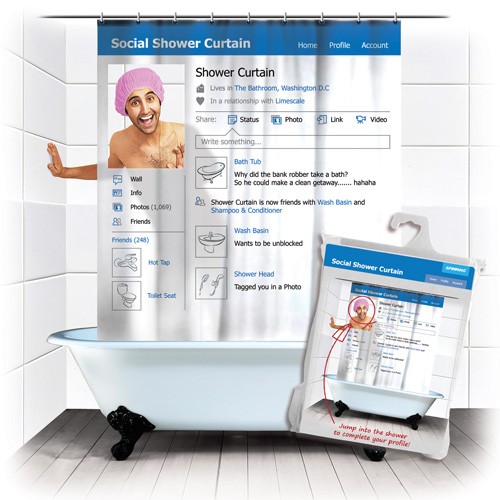 Spinning Hat Social Shower Curtain