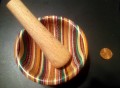 Wooden Round Mortar and Pestle