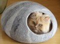 Felted Wool Cat Bed