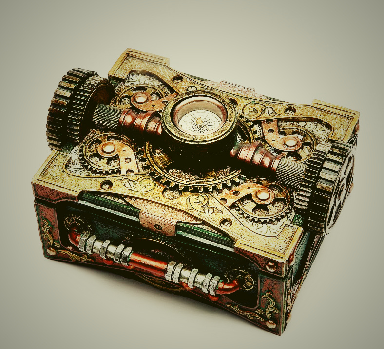 Jewelry Box Steam Punk With Compass