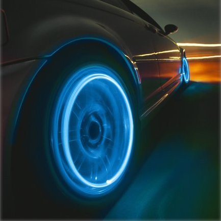 Neon Blue LED Tire Valve Caps