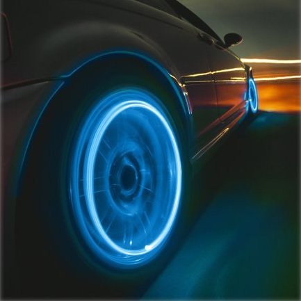 Neon Blue LED Tire Valve Caps