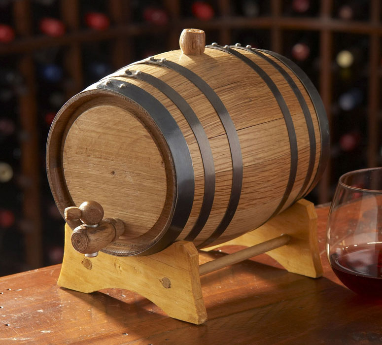 Oak Beverage Dispensing Barrel