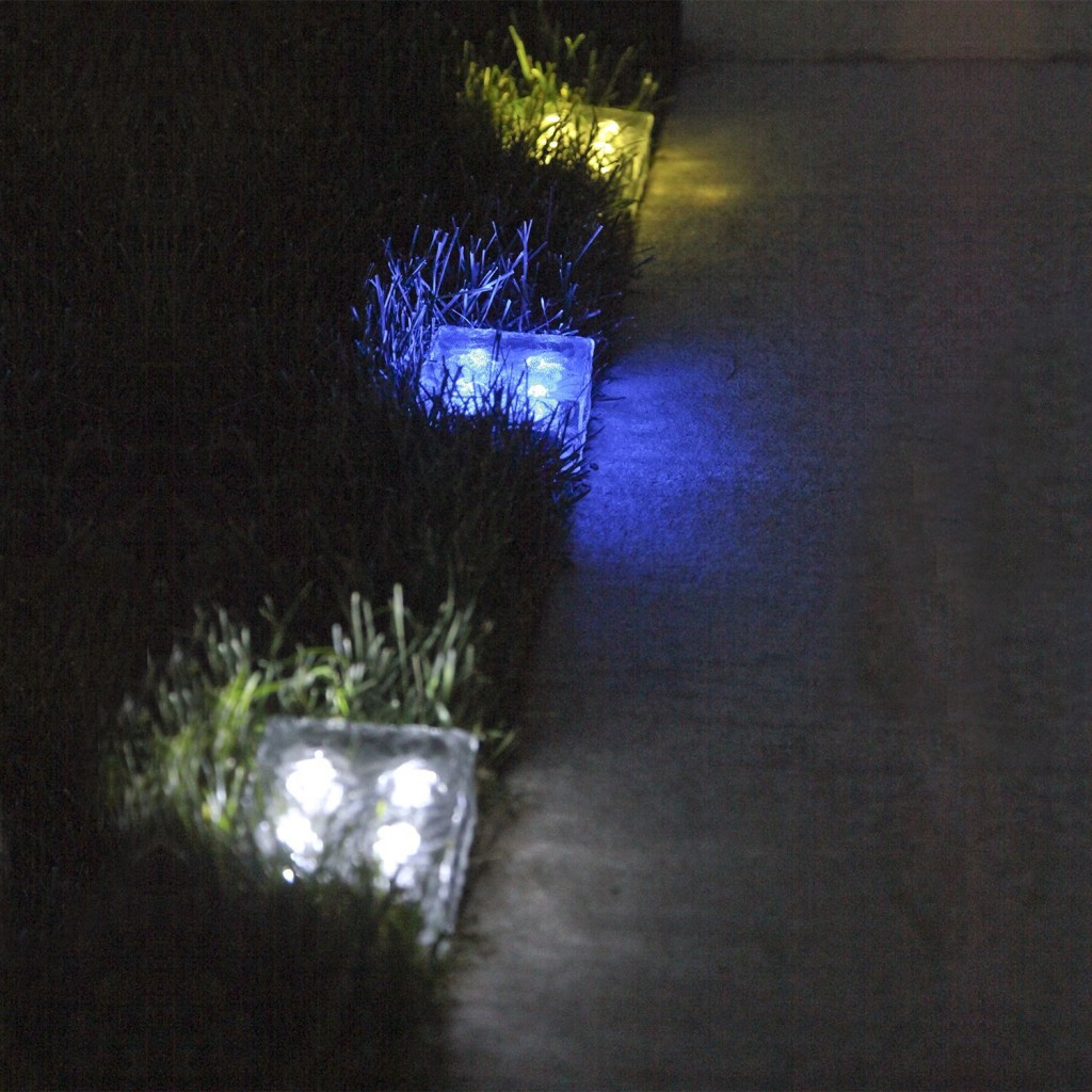 Frosted Glass Solar Brick Paver Light