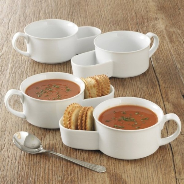 Porcelain Soup and Cracker Bowls