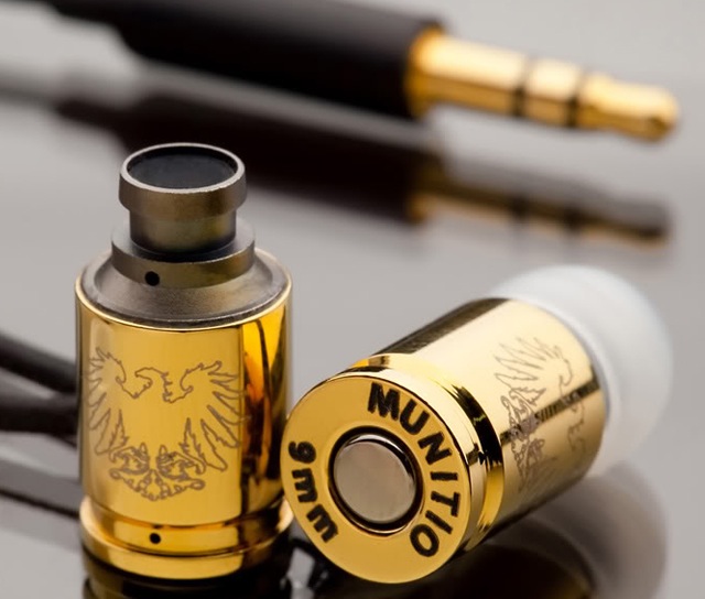 Gold Nine Millimeter Earphones