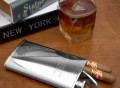 Stainless Steel Flask and Cigar Holder