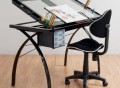 Futura Drafting Table with Glass Top