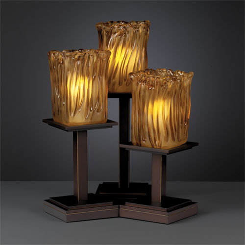 Justice Design Group Veneto Luce Montana Three-Light Matte Black Table Lamp