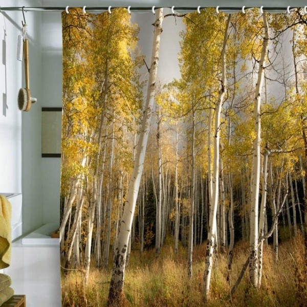 Golden Aspen Shower Curtain