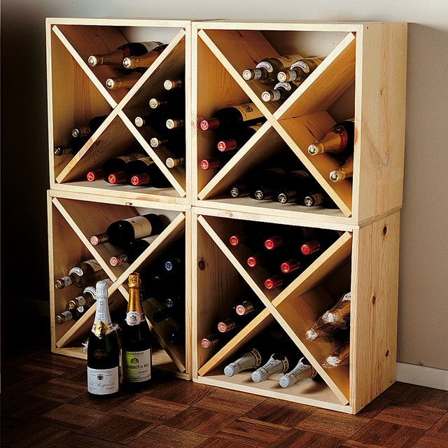 Pine Cube Wine Rack