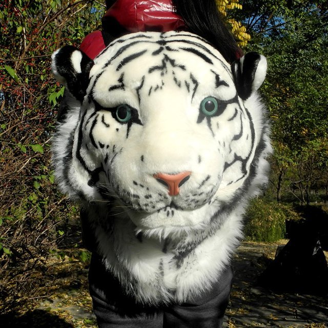 Tiger Head Plush Backpack