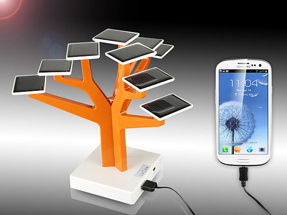 USB Solar Panel Power Charger Tree