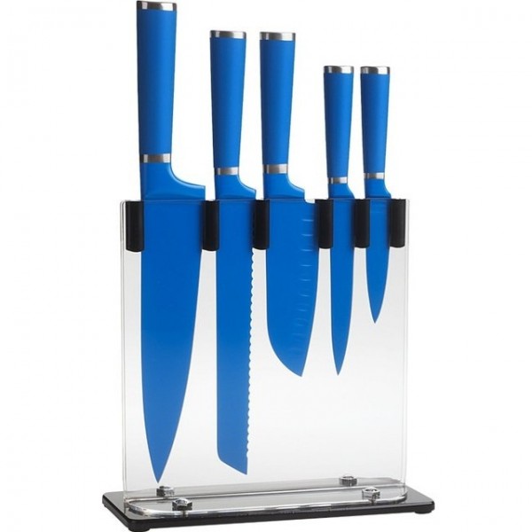 Blue 5-Piece Knife Block Set