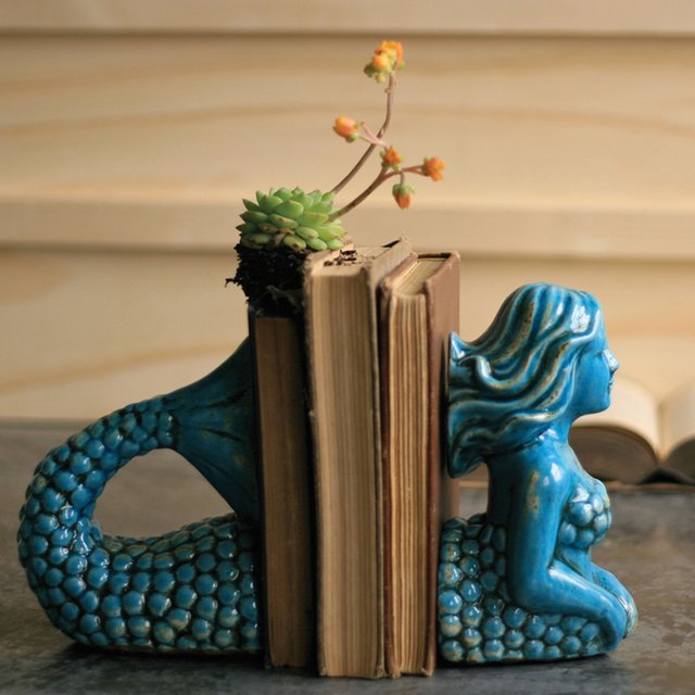 Ceramic Mermaid Bookends