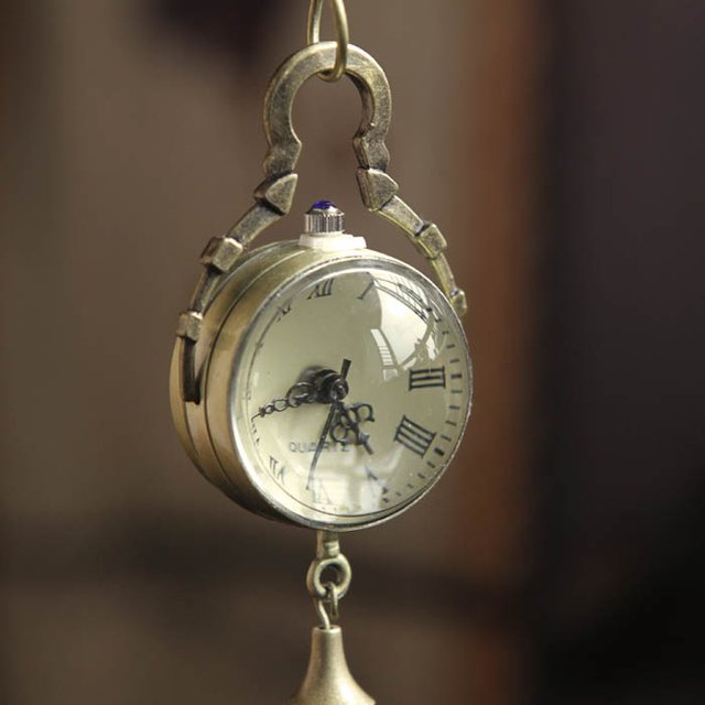 Bronze Pocket Watch Necklace