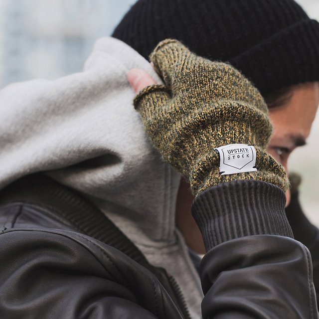 Ragg Wool Fingerless Gloves by Upstate Stock