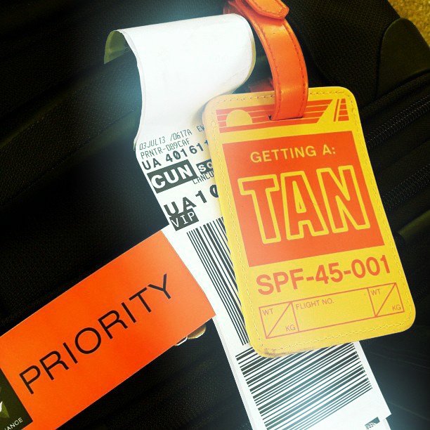 Getting A Tan Luggage Tag