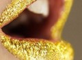 Gold Glitter Lip Tattoos