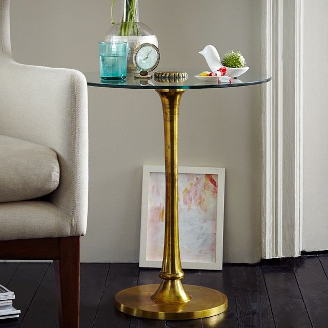 Molded Brass Side Table