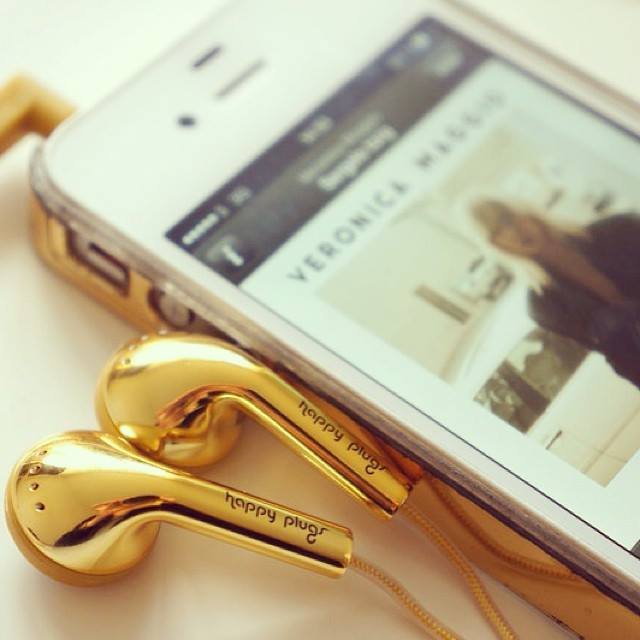 Gold Earbuds by Happy Plugs