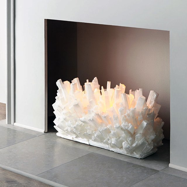 Selenite Fireplace Sculpture