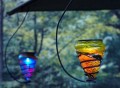 Solar-Powered Hanging Art-Glass LED Light