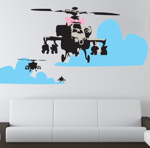 Banksy Happy Chopper Wall Decal