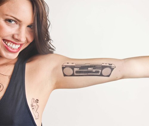 Boombox Temporary Tattoo