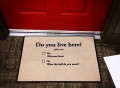 Do You Live Here fabric Doormat