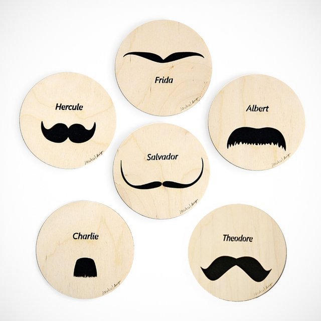 Intellectual Mustache Coasters