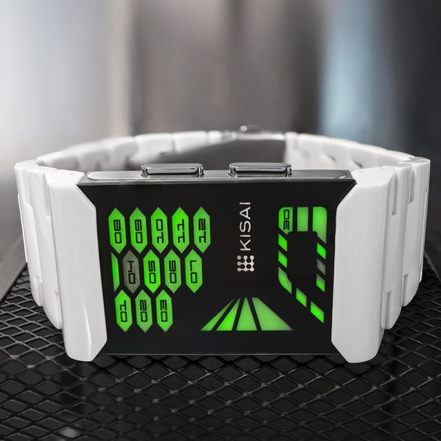 Kisai Console Acetate White LED Watch » Petagadget