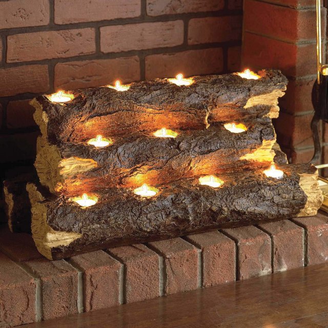 Tealight Fireplace Log