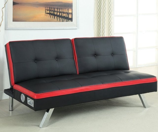 Duoton Convertible Futon with Bluetooth Speakers