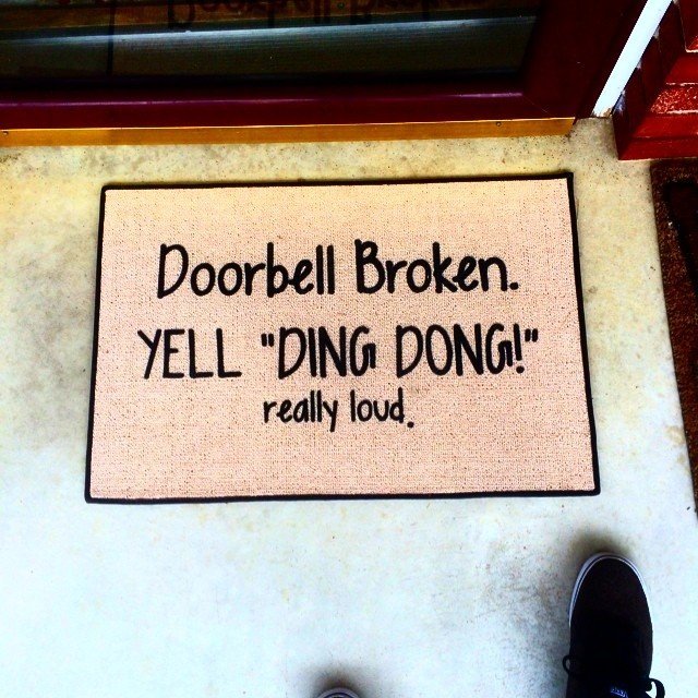 Yell Ding Dong Doormat