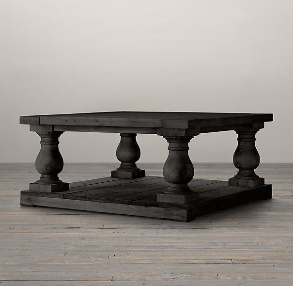 Balustrade Salvaged Wood Square Coffee Table