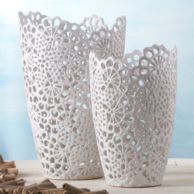 Ceramic Cutwork Vases