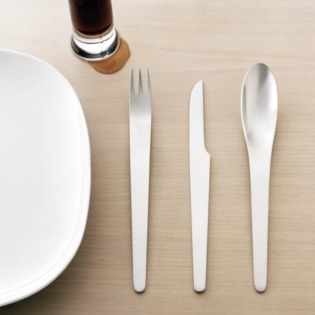 Matte Stainless Flatware by Arne Jacobsen