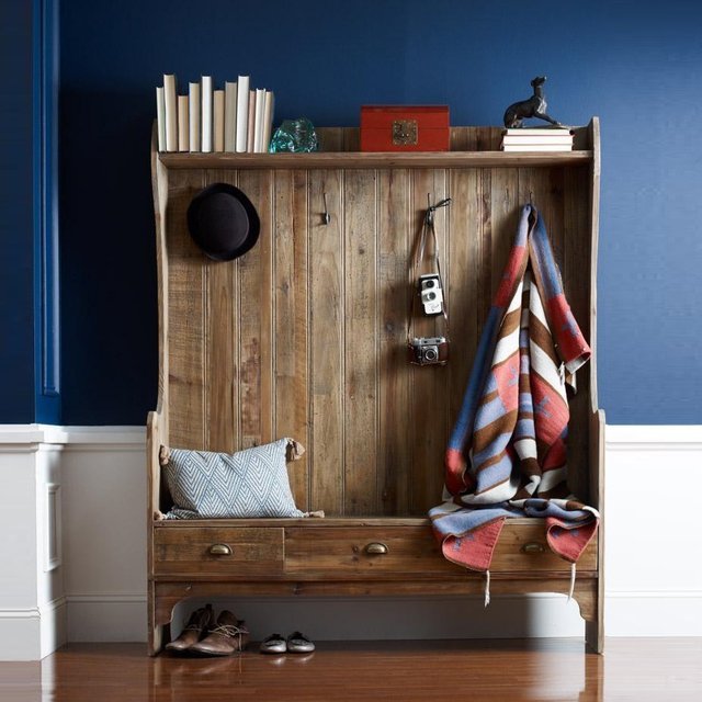 Entry Bench with Storage & Coat Rack