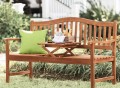 Outdoor Bench With Built-In Pop-Up Table