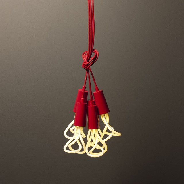 Red Drop Cap Pendants by Plumen