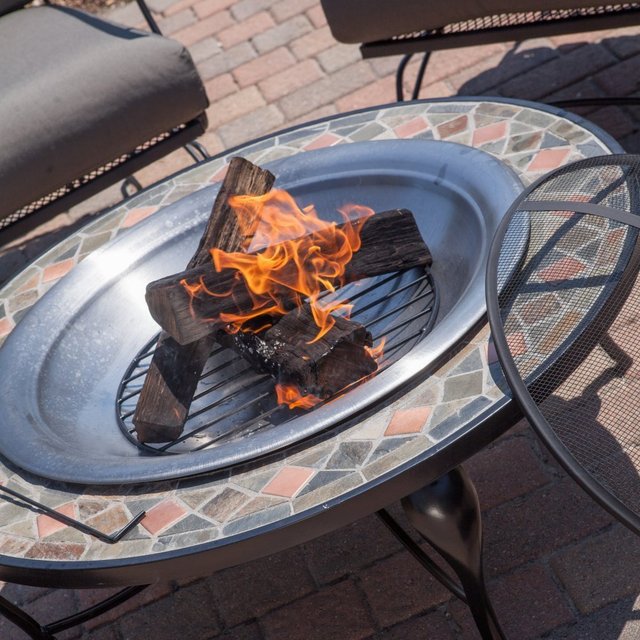 Red Ember Cascade Slate Mosaic Fire Pit