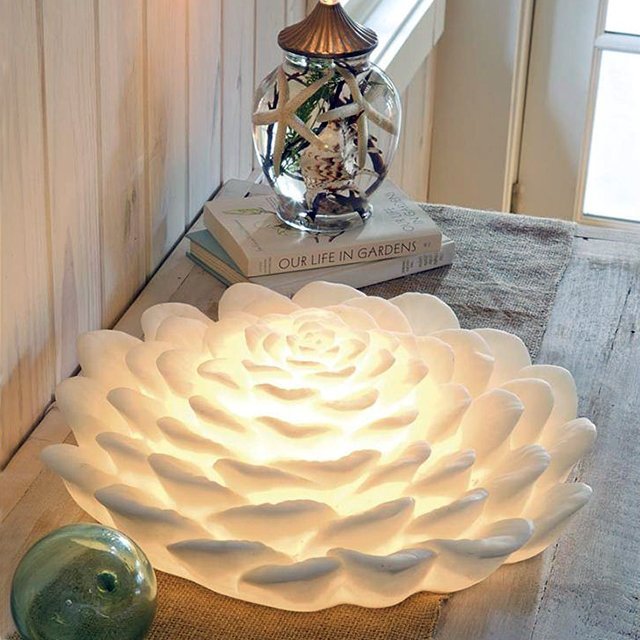 White Lotus Flower Lamp