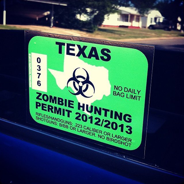 Zombie Hunting Permit Stickers